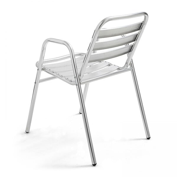 OVIALA - Lot 4 fauteuils de jardin aluminium gris - Nothing Hill - large