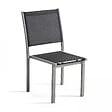 OVIALA - Lot de 2 chaises de jardin en aluminium et textilène gris - Ajaccio - vignette