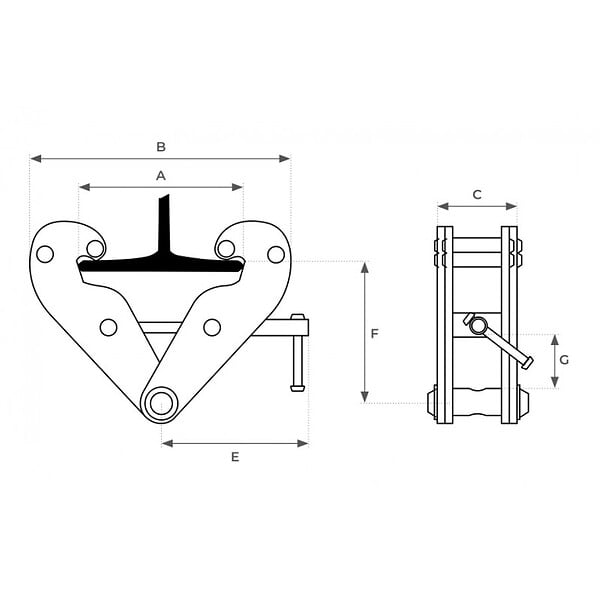 STOCKMAN - Griffe d'accrochage palan mise en place rapide 1T BC10 Stockman - large