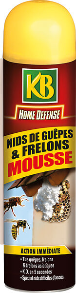 KB HOME DEFENSE - Insecticide aérosol mousse nids de guêpes et frelons 500ml - large