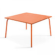 OVIALA - Table de jardin carrée en métal 8 places 120 cm orange - Palavas - vignette