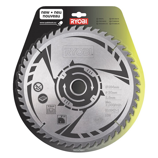 RYOBI - Lame carbure 48 dents Ø 254 x 30 mm scie à onglet et scie sur table SB254T48A1 Ryobi - large