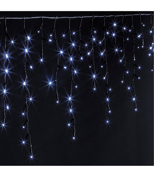 FEERIC LIGHTS & CHRISTMAS - Guirlande lumineuse programmable  Rideau de façade 10 tombées  240 LED Blanc froid - large