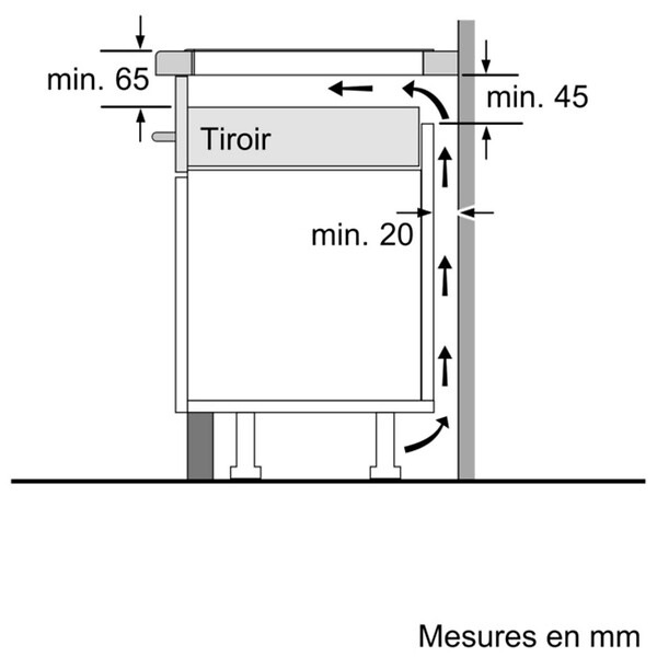 BOSCH - table de cuisson à induction 60cm 3 feux noir - PIJ611BB5E - large