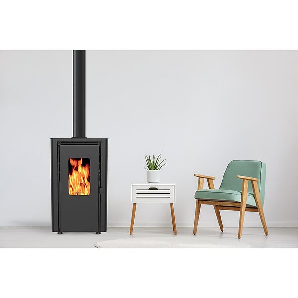SUPRA - poêle à granulés de bois 6.1kw noir - orphee 6 noir - large