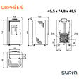 SUPRA - poêle à granulés de bois 6.1kw noir - orphee 6 noir - vignette