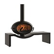 INVICTA - Poêle à bois BRIO SUR BANC - 7 kW - Rdt: 76% - B. 50 cm - 100% fonte - Anthracite - vignette