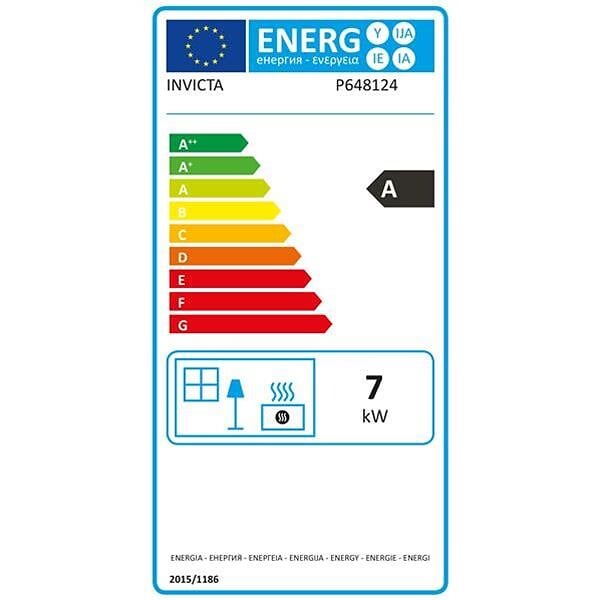 INVICTA - Poêle à bois BRIO SUR BANC - 7 kW - Rdt: 76% - B. 50 cm - 100% fonte - Anthracite - large
