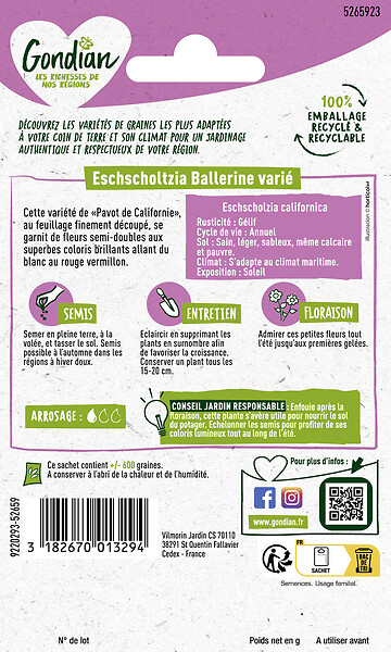 GONDIAN - Eschscholtzia de Californie Ballerine Varié Gondian - large