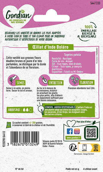 GONDIAN - Oeillet d'Inde Bonita Boléro Gondian - large