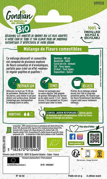 GONDIAN - Mélange de fleurs Fleurs Comestibles Bio Gondian - large
