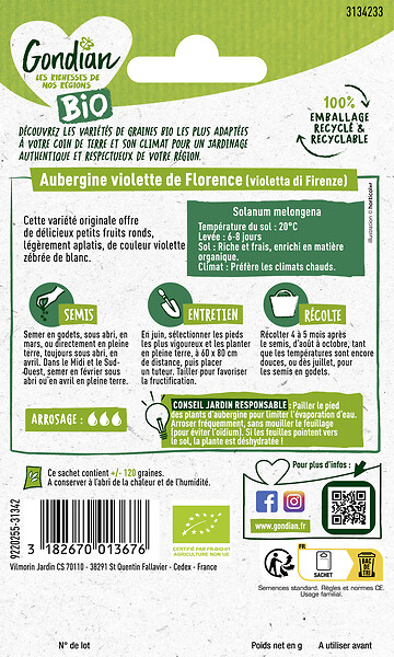 GONDIAN - Aubergine Violetta di Firenze Bio Gondian - large