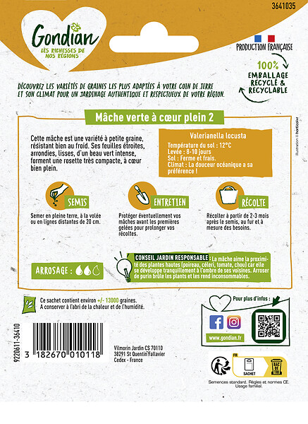 GONDIAN - Mâche Verte à Coeur Plein 3 Gondian - large