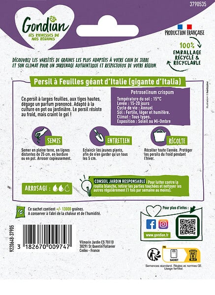 GONDIAN - Persil à feuilles Gigante d'Italia Géant d'Italie Gondian - large