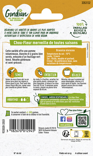 GONDIAN - Chou-Fleur Merveille des 4 Saisons Gondian - large