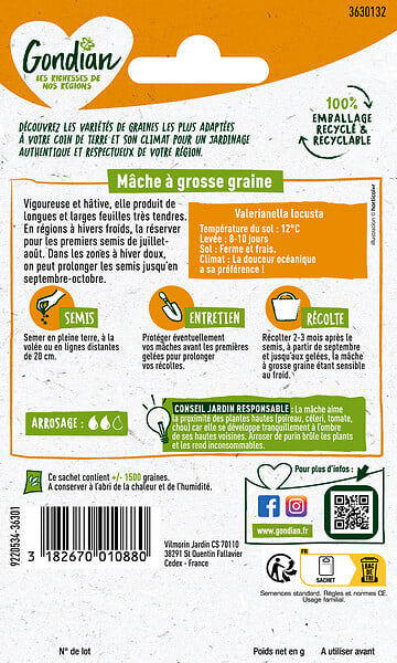 GONDIAN - Mâche à Grosse Graine Gondian - large