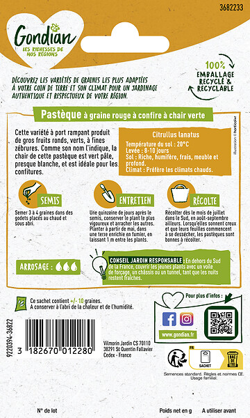 GONDIAN - Pastèque à Graine Rouge à Confire à Chair Verte Gondian - large