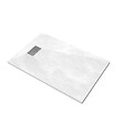 AURLANE - Receveur de douche Blanc Effet Pierre 80x120 cm et Grille décor Perforée en Inox - vignette