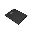 AURLANE - Receveur de douche Noir Effet Pierre 80x100 cm et Grille décor Perforée en Inox - vignette