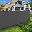 VOUNOT - Brise vue occultant en HDPE 230g/m² 1x10m avec attaches de fixation gris - vignette