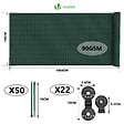 VOUNOT - Brise vue occultant en HDPE 90g/m² 1.5x10m avec attaches de fixation vert - vignette