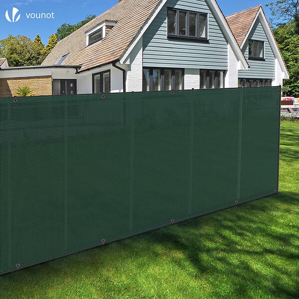 VOUNOT - Brise vue occultant en HDPE 90g/m² 1.5x10m avec attaches de fixation vert - large