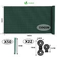 VOUNOT - Brise vue occultant en HDPE 150g/m² 1.8x10m avec attaches de fixation vert - vignette