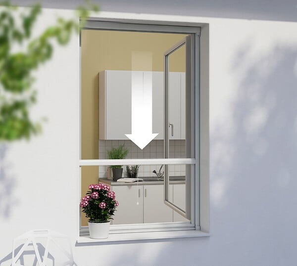 WINDHAGER - Enrouleur  fenêtre RS alu blanc 130x160cm - large