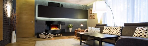 CHEMIN ARTE - cheminée électrique 2000w noir - lounge medium noir - large