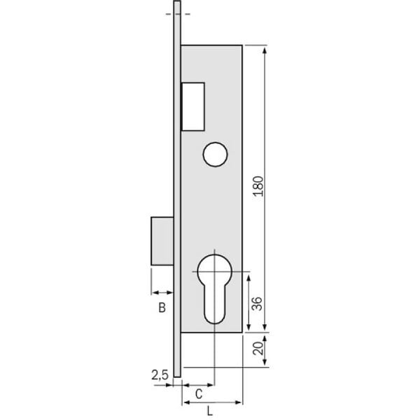 METALUX - Serrure à larder 1 point pêne dormant à cylindre européen axe 31 mm - Pour gâche électrique Métalux 13 - large