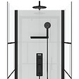 AURLANE - Cabine de douche Carrée 80x80x213 cm - Porte pivotante - Fond Blanc et Profilés Noir Mat - RUBIQ - vignette