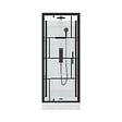 AURLANE - Cabine de douche Carrée 80x80x213 cm - Porte pivotante - Fond Blanc et Profilés Noir Mat - RUBIQ - vignette
