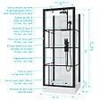 AURLANE - Cabine de douche Carrée 80x80x213 cm - Porte pivotante - Fond Blanc et Profilés Noir Mat - RUBIQ - vignette