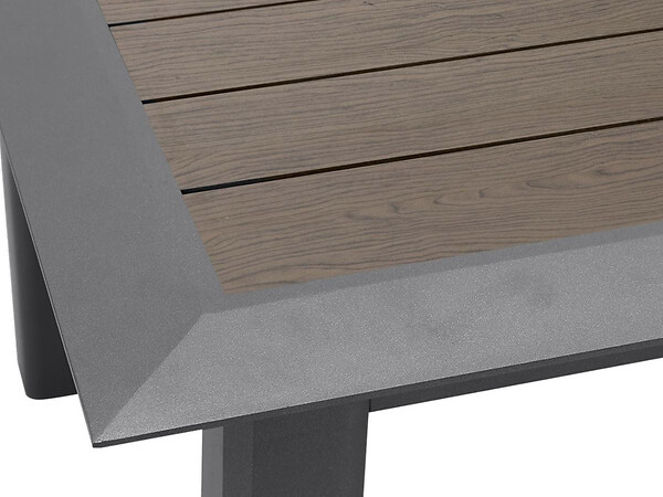 HESPERIDE - Table de jardin aluminium extensible Allure Effet bois muscade & Graphite - 10 places - Hespéride - large