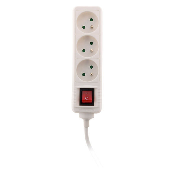 ZENITECH - Bloc multiprise 3 prises 16A 2P+T interrupteur - blanc - Zenitech - large