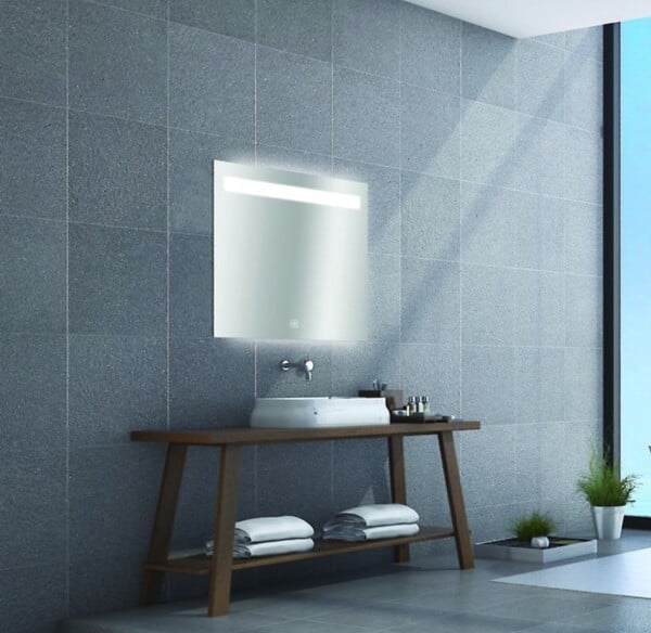 MP GLASS - Miroir avec éclairage pour de salle de bain Portland - l80xH70cm - large