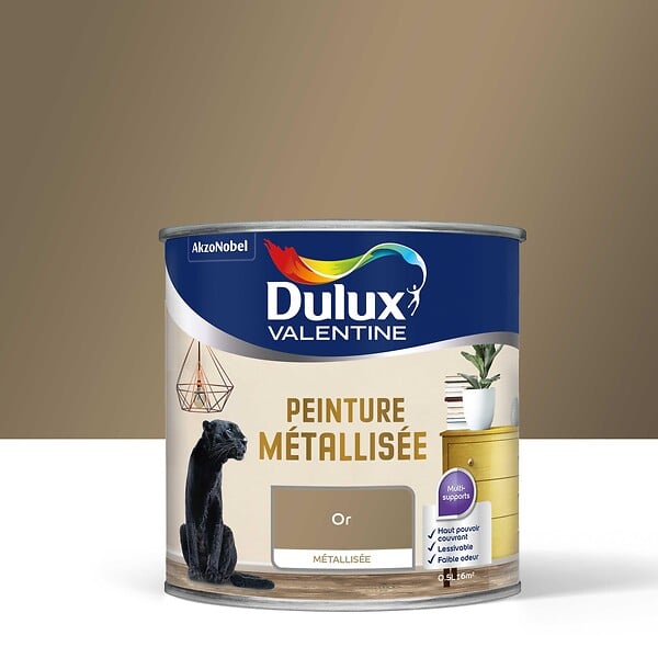 DULUX VALENTINE - Peinture metallisee - Or - 0,5L - large