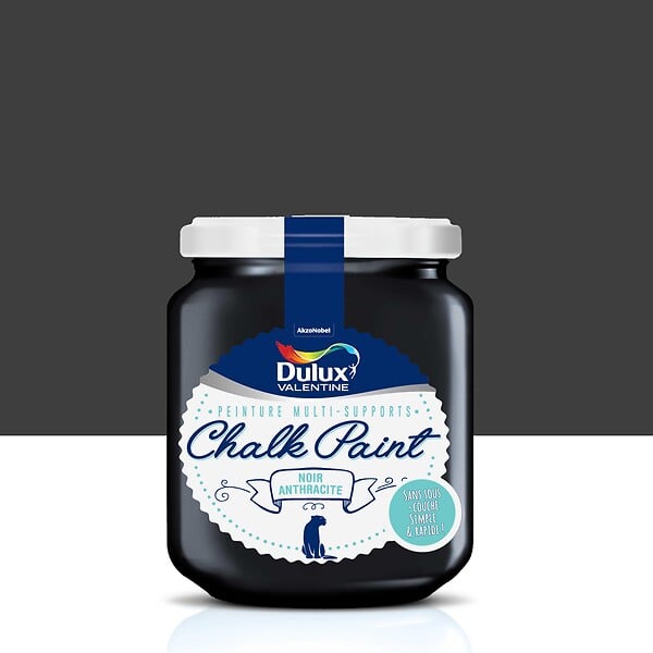 DULUX VALENTINE - Peinture Chalk paint - Noir Anthracite - Mat - 0,175L - large