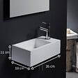 PLANETE BAIN - Lave-mains gain de place en solid surface Sacramento 35x18 cm - vignette