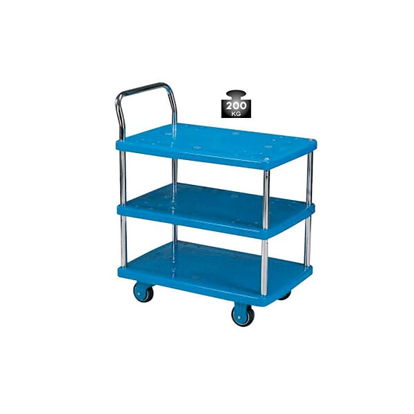 STOCKMAN - Servante plastique PP3/200 200kg 3 plateaux 730x490mm Stockman - large