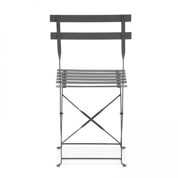 OVIALA - Lot de 2 chaises pliantes en acier grises - Rome - large