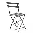 OVIALA - Lot de 2 chaises pliantes en acier grises - Rome - vignette
