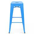 OVIALA - Tabouret de bar en métal bleu mat - Indus - vignette