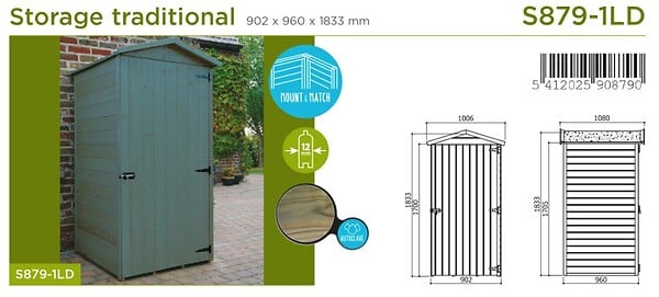 SOLID - Armoire de rangement - Pin européen - Vert - Epaisseur 12mm - 90x96cm - large
