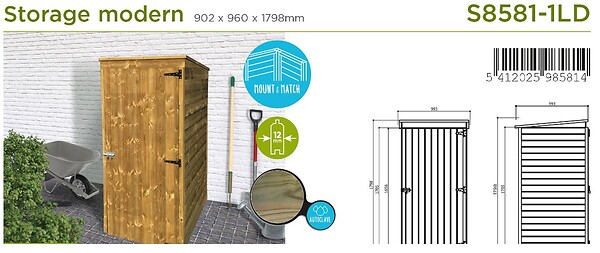 SOLID - Armoire de rangement - Pin européen - Epaisseur 12mm - 90x96cm - large