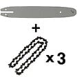 GT GARDEN - Guide 12 pouces (30 cm) avec lot de 3 chaînes 44 maillons pour multifonction 4 en 1 et outil sur per - vignette