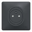 SCHNEIDER ELECTRIC - Ovalis Monobloc Prise de courant 2P+T affleurante bornes auto Anthraci - vignette
