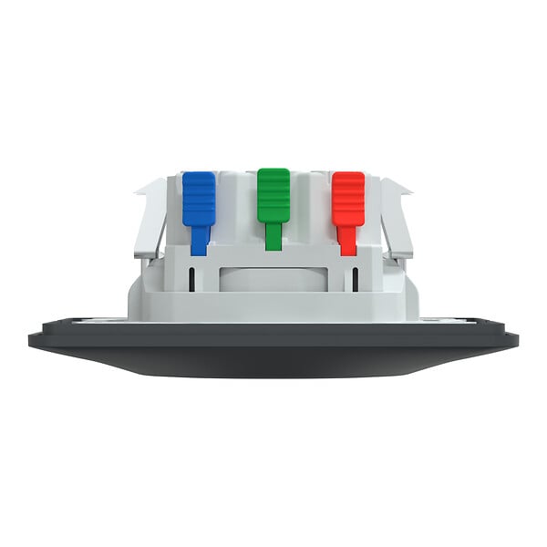 SCHNEIDER ELECTRIC - Ovalis Monobloc Prise de courant 2P+T affleurante bornes auto Anthraci - large