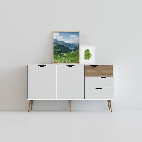 NIELSEN - Cadre Bois 21x29.7 Argent avec Passe Partout Ouverture 15x20 - large