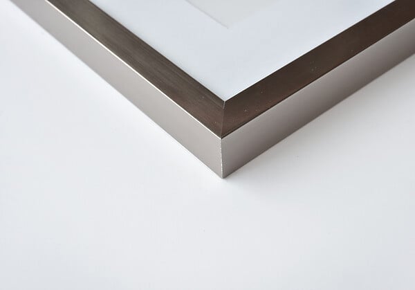 NIELSEN - Cadre Bois 21x29.7 Argent avec Passe Partout Ouverture 15x20 - large